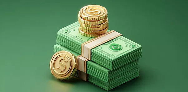 Piles d'argent, pièces d'or