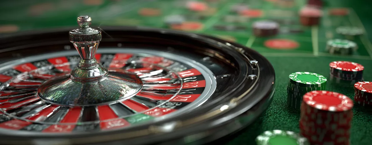 Casino roulette, chips
