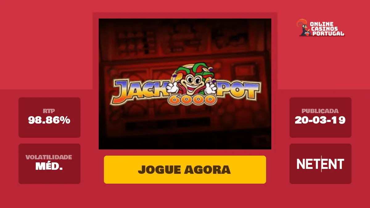 Jeu de casino Jackpot 6000 à forte volatilité